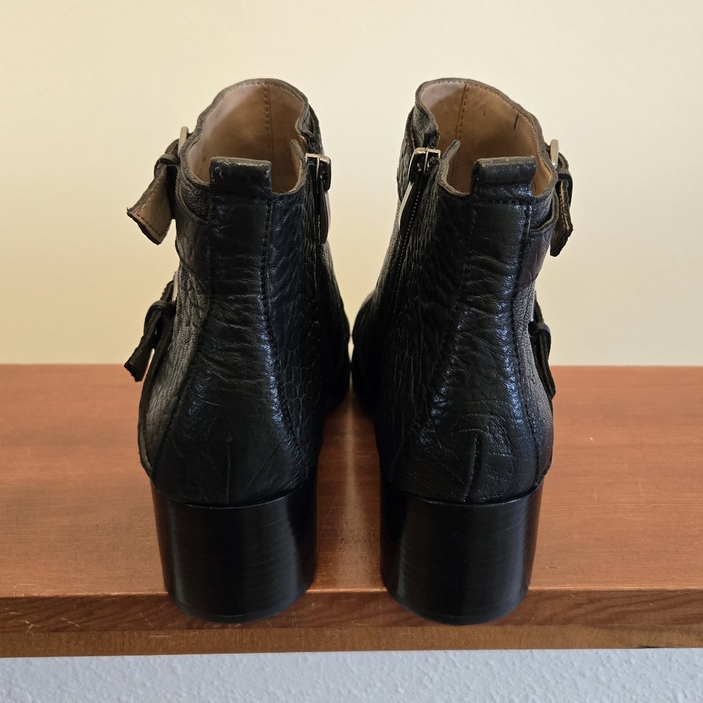 Fits 8 - Black Buckle Ankle Boots - Picture 3 of 5